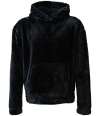 BH201 Brand Lab Unisex Fluffy Fleece Hoodie Black colour image